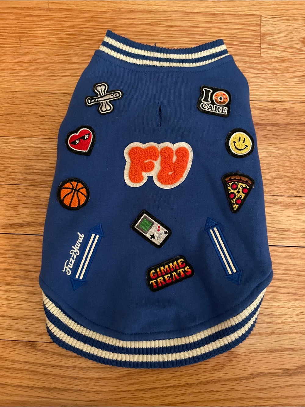 Dog Letterman Jacket with Patches by FuzzYard